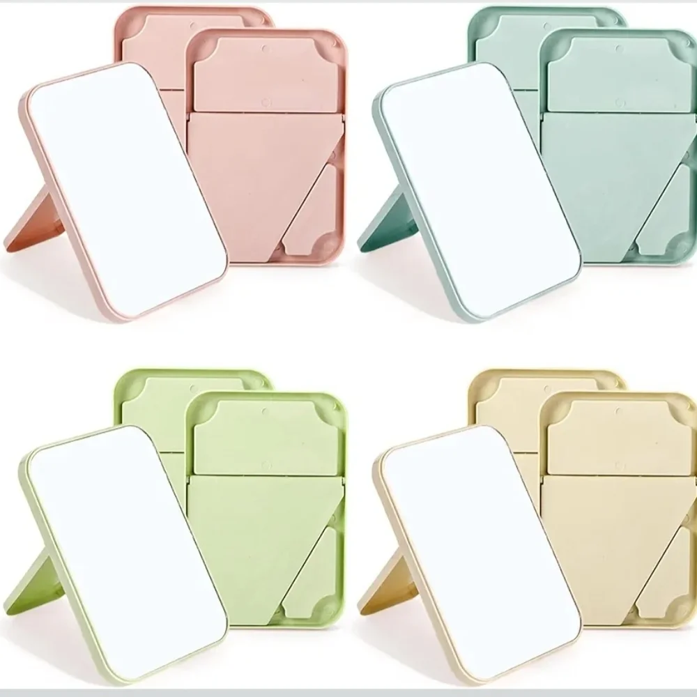 Portable Folding Makeup Mirror with Storage -, Mint